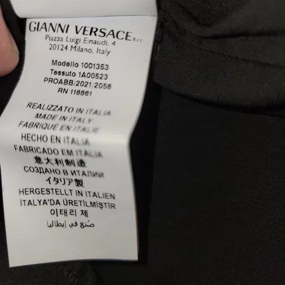 Versace Black Safety Pin Bodysuit, Size 44 - Picture 7 of 7